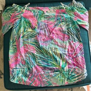 Lilly Pulitzer Pink and Green Tropical Blouse